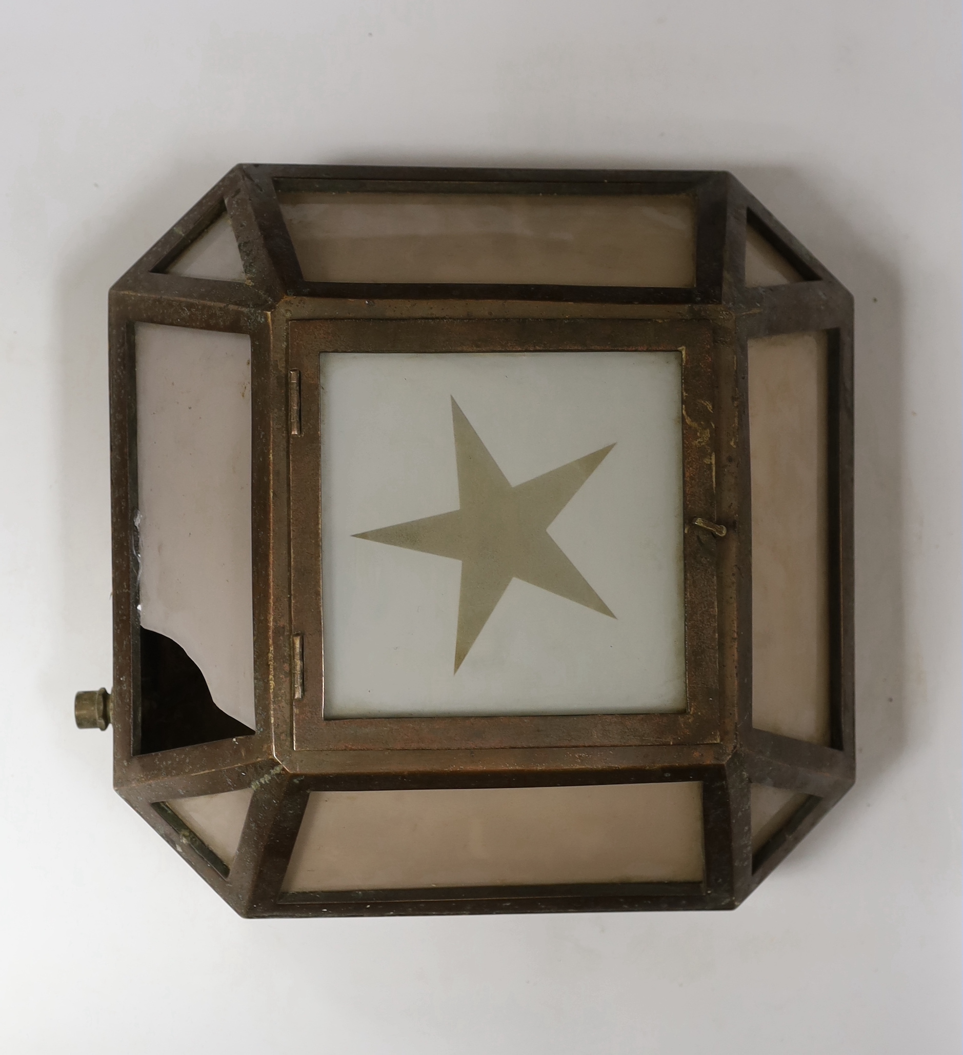 An early 20th century brass wall light, 33 x 33cm